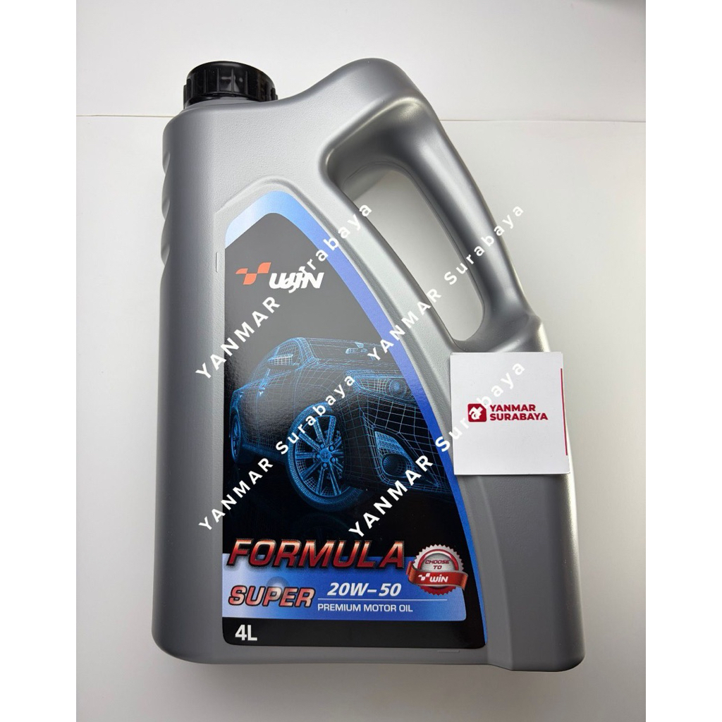 Oli WIN Formula Super 4 Liter 4Tak Bensin SAE 20W-50 Original (Oli Mobil,Motor & Mesin Bensin Serbag