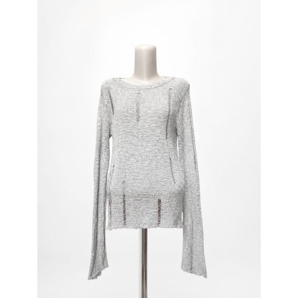 gray ripped sweater (+adm)