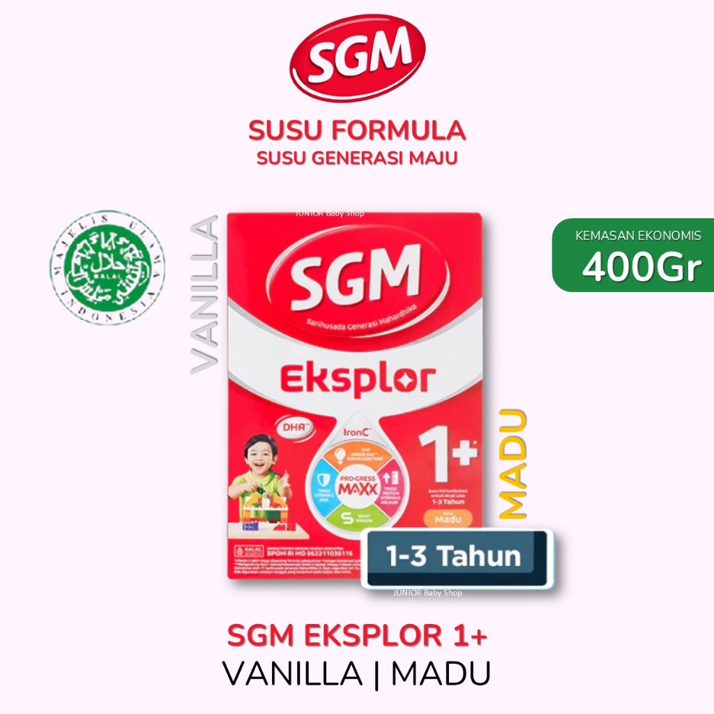 SGM EKSPLOR 1+ Nutrisi Balita 400gr Vanilla Madu Dukung Pertumbuhan Anak Indonesia