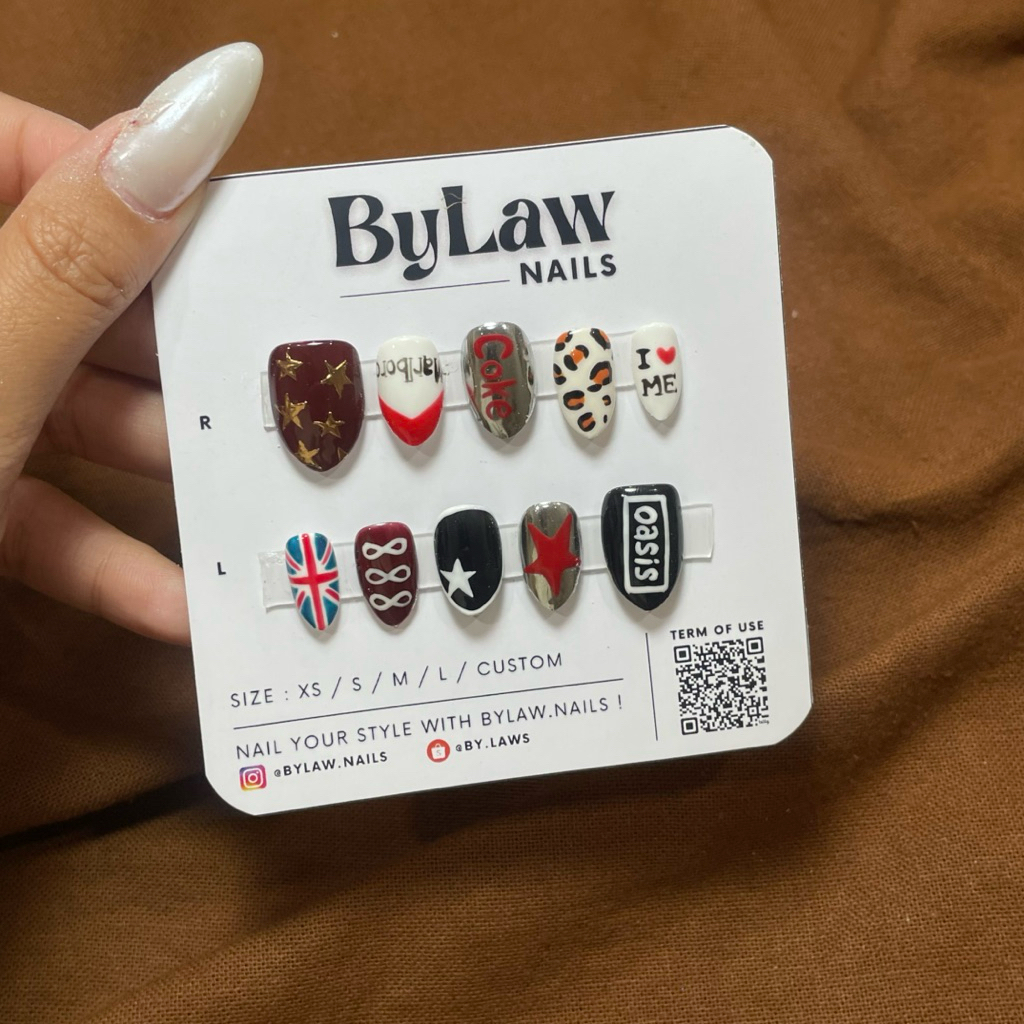[ByLaw. Nails] Retro Pop Art Press On Nails | Y2K Vintage Music Style | Funky Custom Fake Nails | Tr