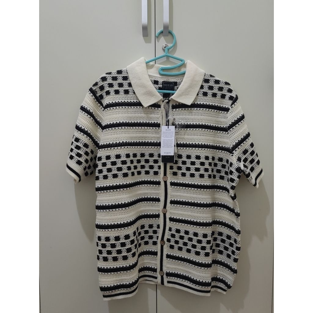 Baju Rajut GUESS Stripe Shirt Original