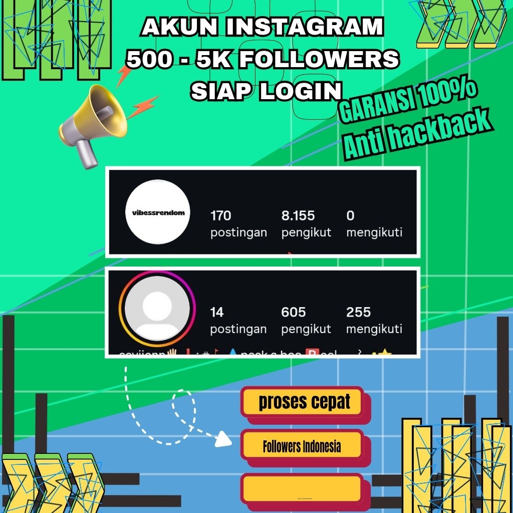 INSTAGRAM 500 - 5K FOLLOWERS siap login