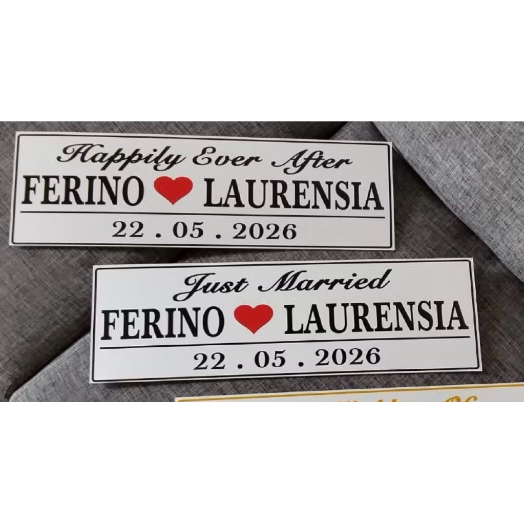 Papan Plat motor wedding (sepasang)