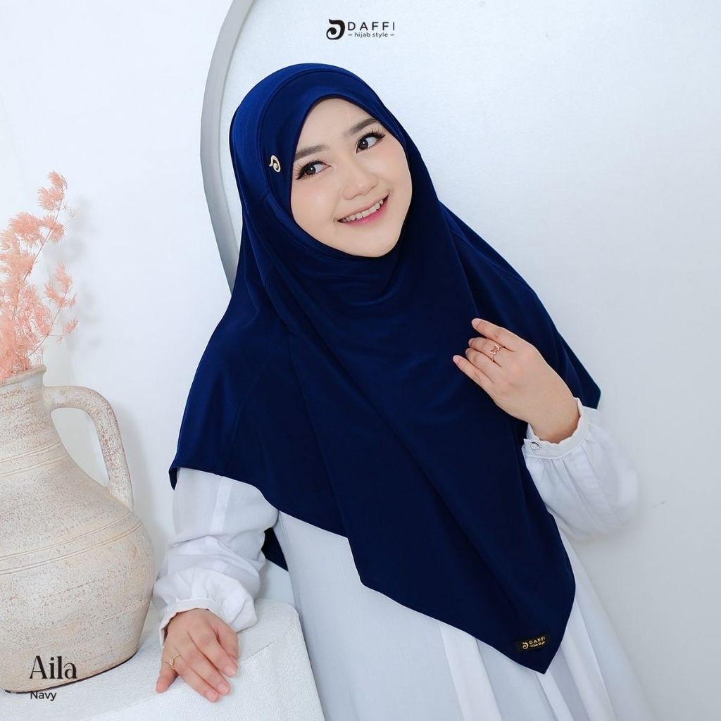 Daffi Hijab - Aila daffi  French Pad Jersey high twist 2 Style Bercadar & Non Cadar Jersey high twis