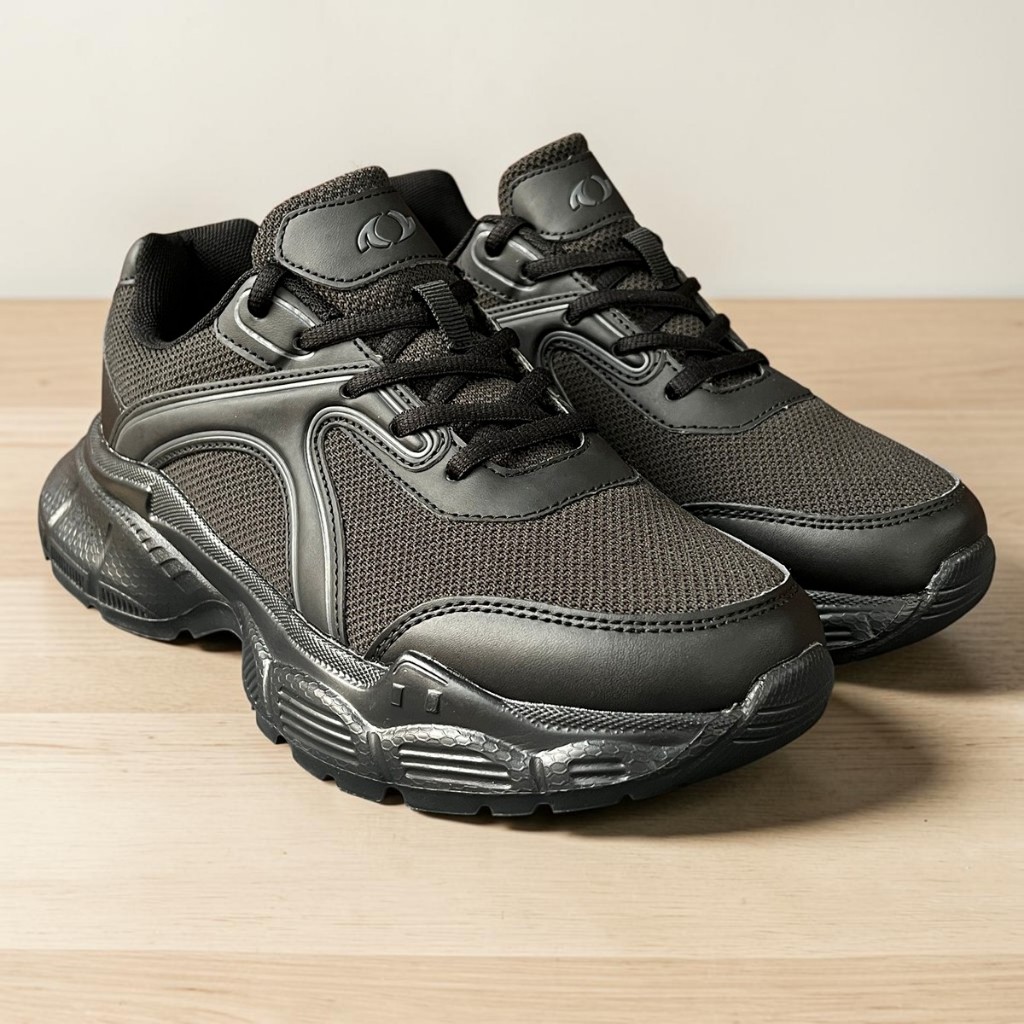 Astec Sepatu Sneaker Running Sekolah Black Hitam Pria Wanita ORIGINAL