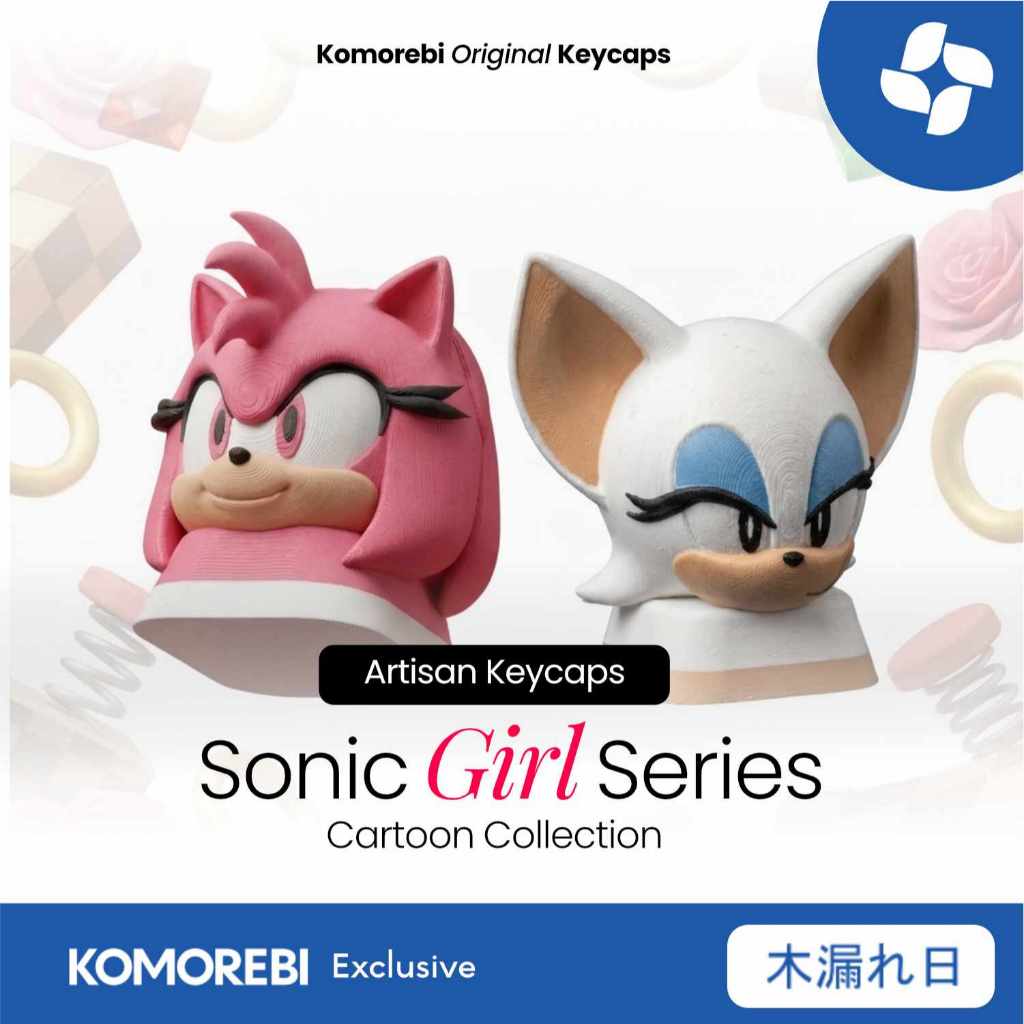 Artisan Keycap Sonic Girl Series Amy Rose Rouge the Bat Custom 3D Print Mechanical Keyboard Koleks #