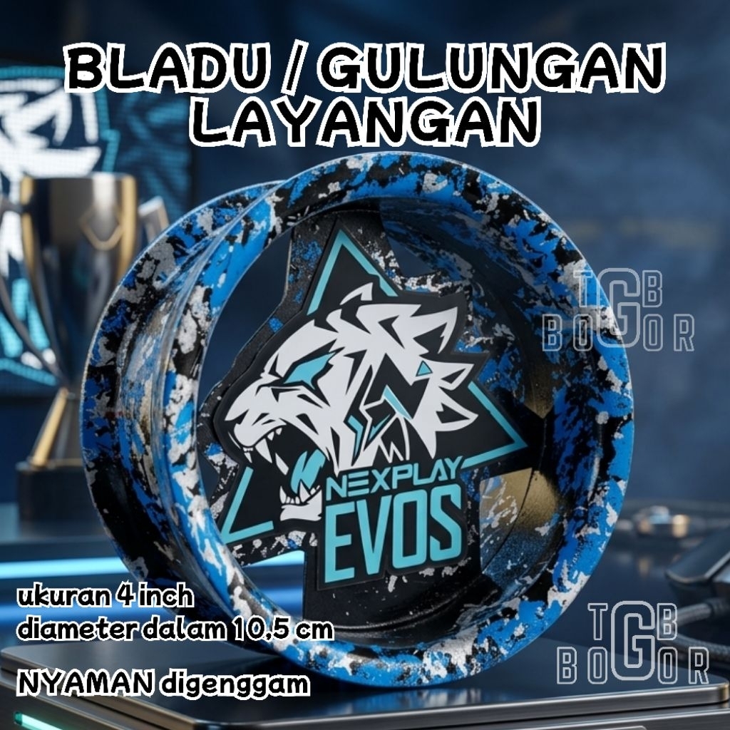Bladu Layangan 4 Inch Motif EVOS gulungan Racing Evos Gulungan Kenur Layangan FreeFire Bladu Brazil 