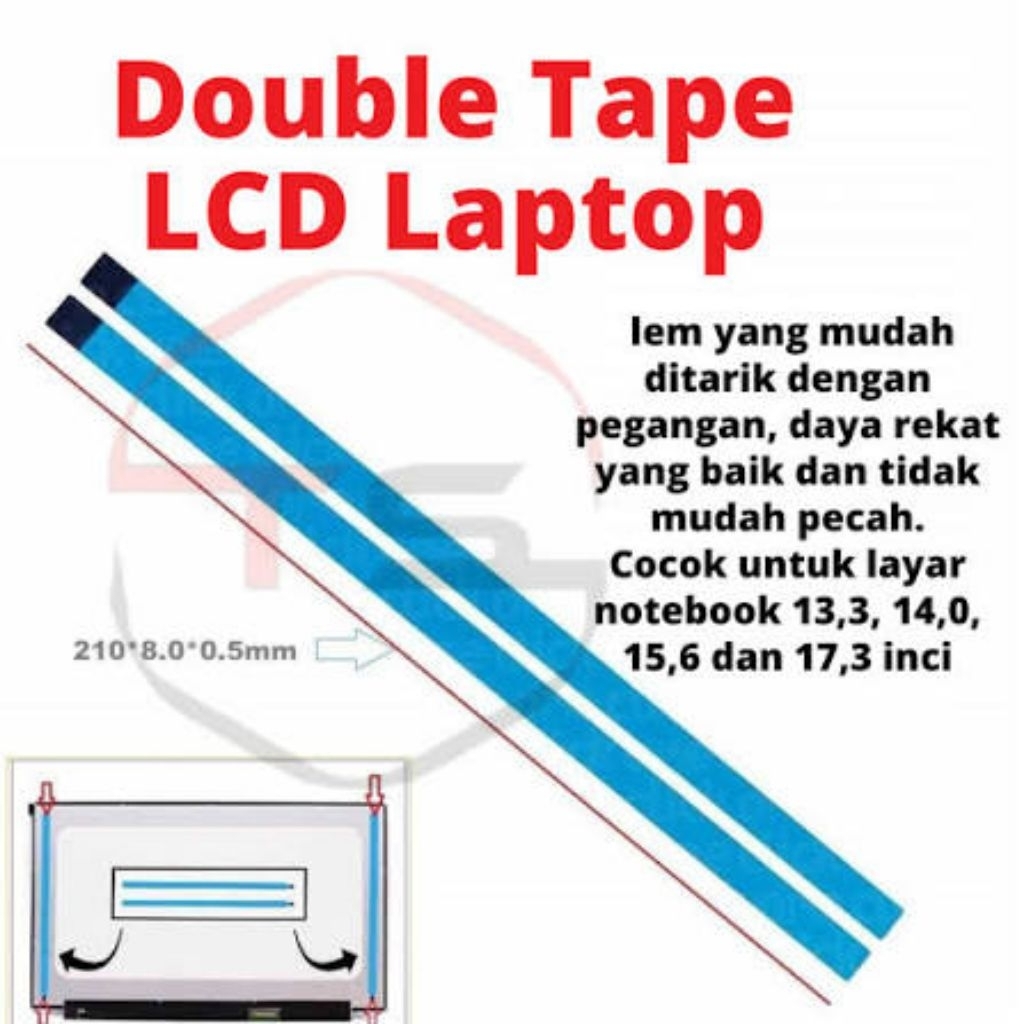 Double Tape Lem Perekat LCD LED untuk pasang LED LCD layar Laptop Double sided Adhesive tape LCD Lap