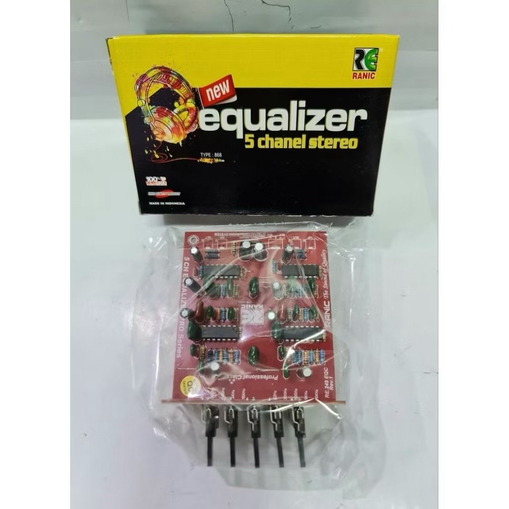 RANIC KIT EQUALIZER 5 CHANEL STEREO 4X TL084 RANIC TYPE (868)