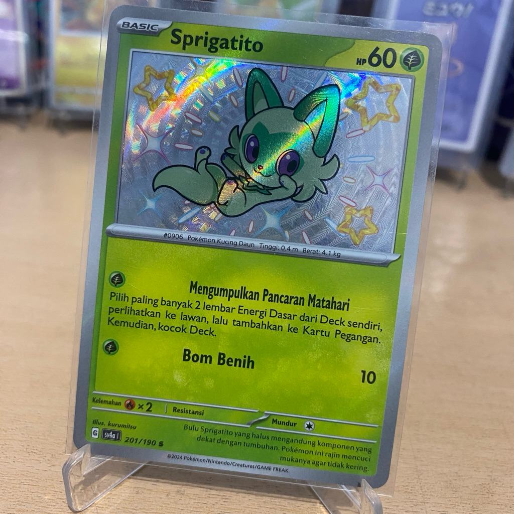 Sprigatito 201 /190 Baby Shiny (sv4a) TCG Pokemon Harta Berkilau Indonesia 2024