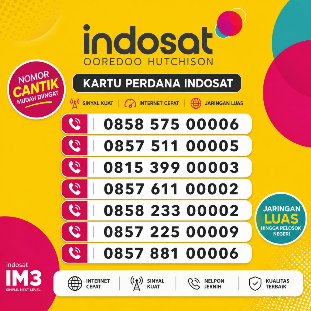 NOMOR CANTIK INDOSAT SERI 0000