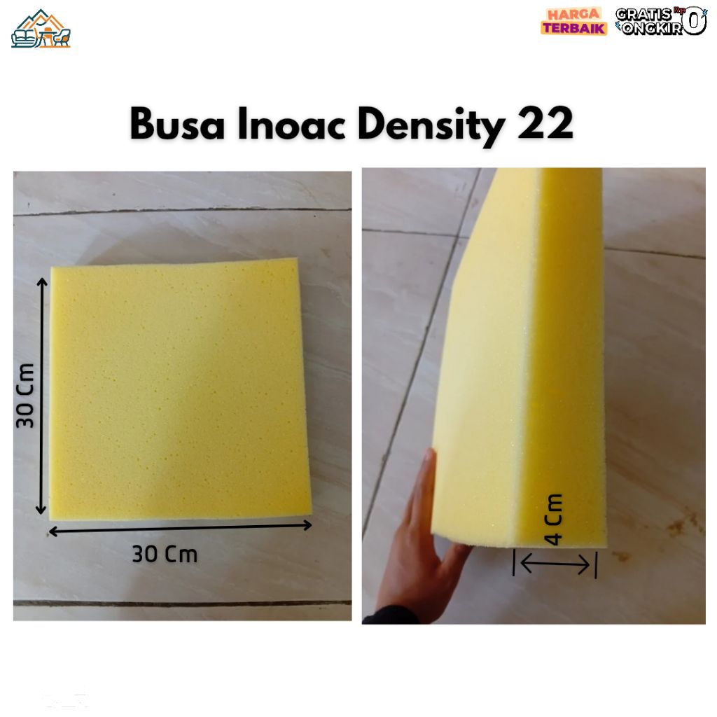 Busa inoac density 22 ukuran 30×30×4 Cm