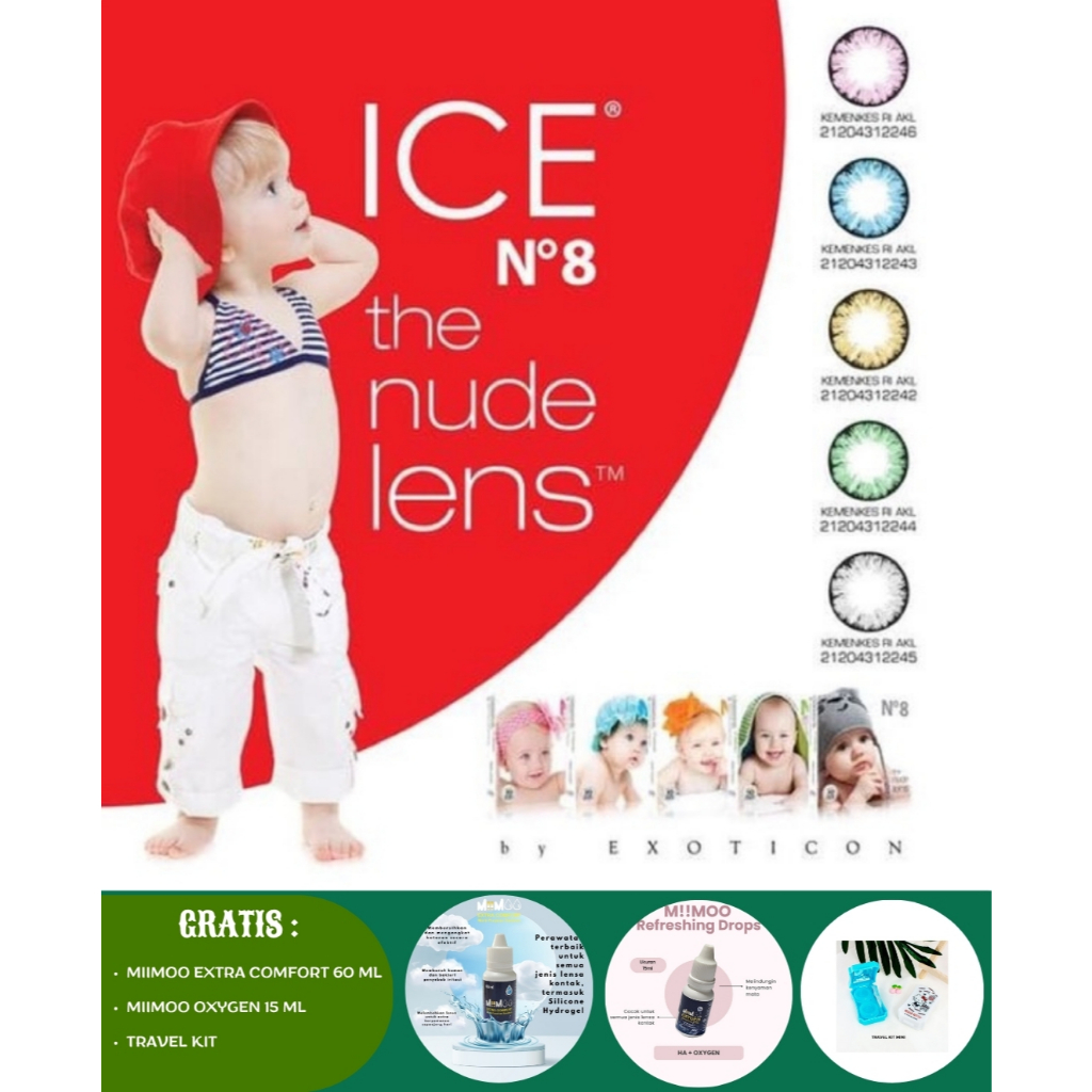 Bundling Ice No.8 & Ice Doll + MPS Miimoo 60ml + Drops miimoo 15ml + Travel Kit Mini Kaca Minus 0.50