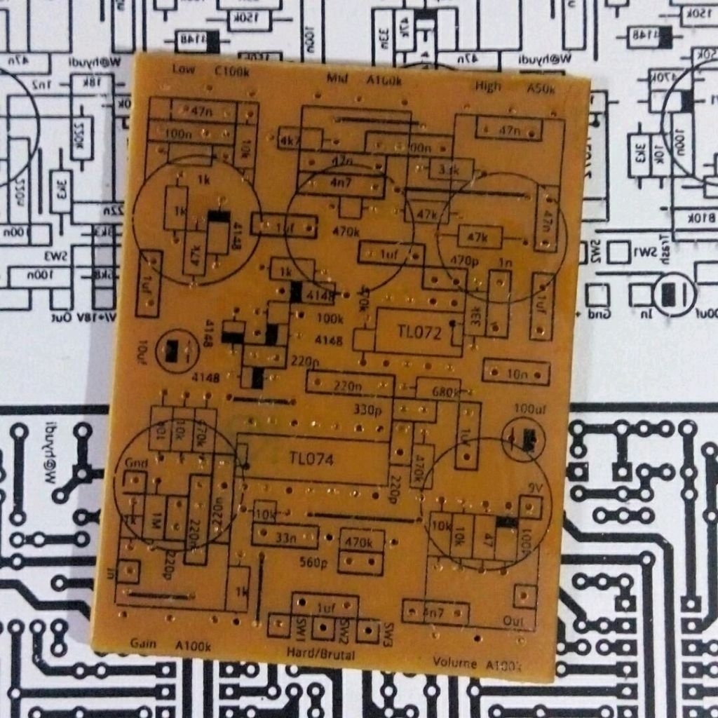 PCB EFEK GITAR DISTORSI T-REX 1