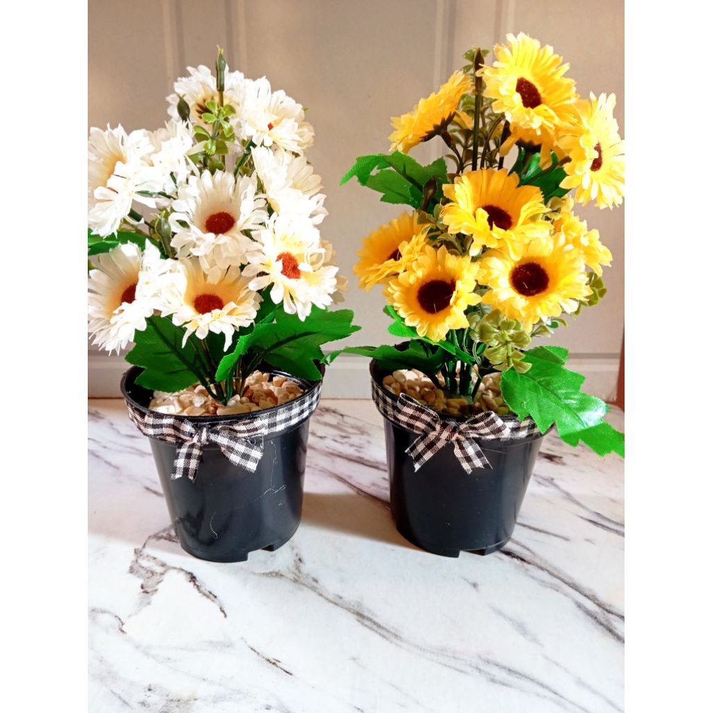 (ASTER BERTINGKAT) bunga artificial, bunga plastik aesthetic, bunga meja mini, bunga matahari artifi