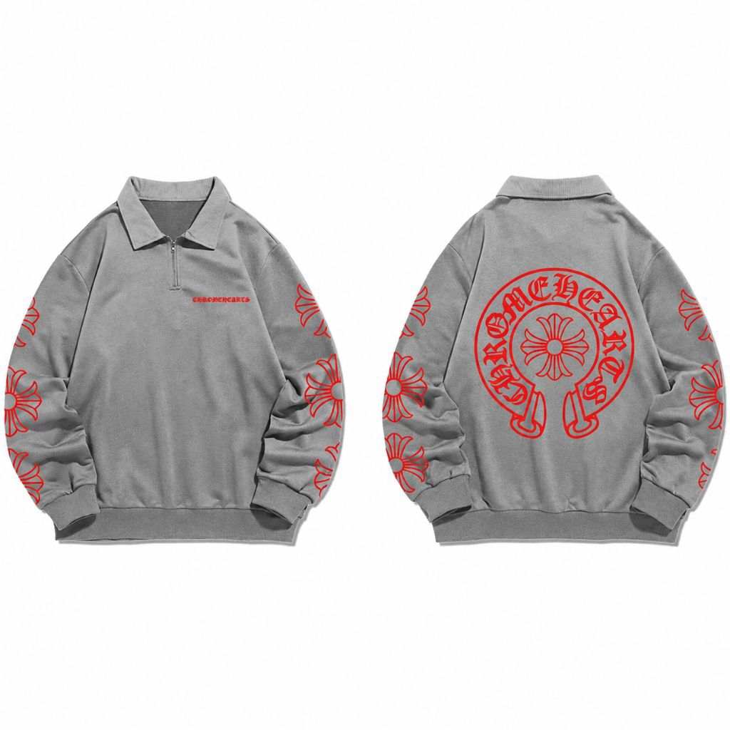 Jaket Halfzip Chrome Hearts Red New Style
