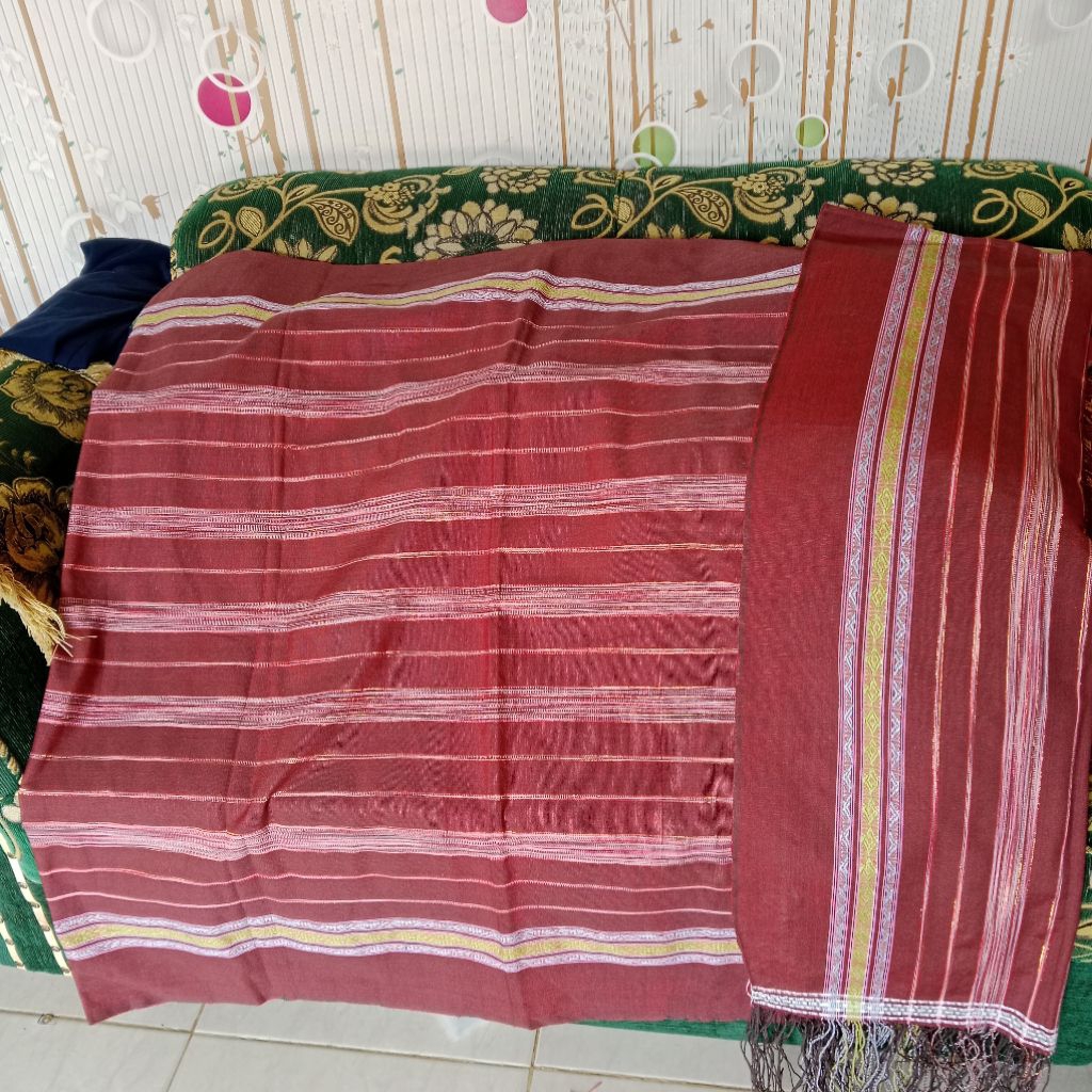 KUALITAS PILIHAN SONGKET BATAK TOBU-TOBU TENUN SIANTAR SARUNG DAN SELENDANG Maron