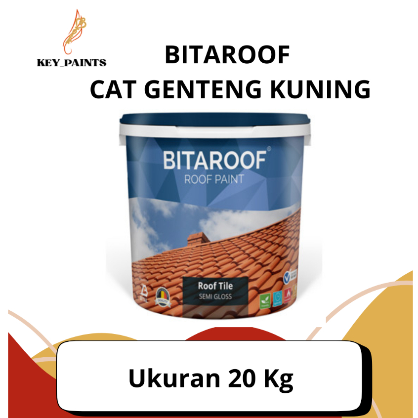 Bitaroof Cat Genteng Kuning 20 Kg Waterproof Anti Lumut Tahan Lama