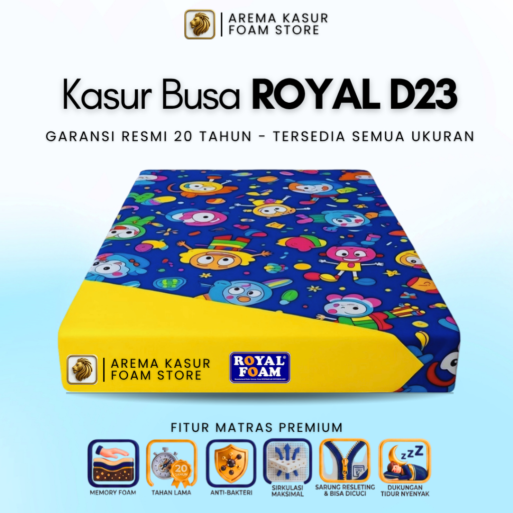 Kasur Busa Royal Foam Density D23 Matras Super Yellow Bergaransi 20 Tahun Anti Kempes