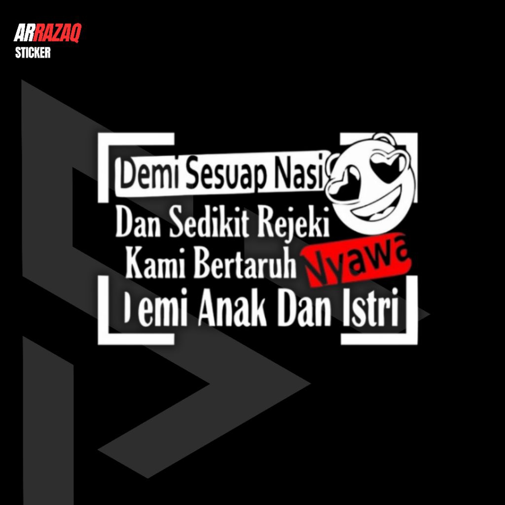 Stiker mobil truk/pickup custom stiker cutting ditempel di kaca mobil truk/pickup stiker KATA KATA
