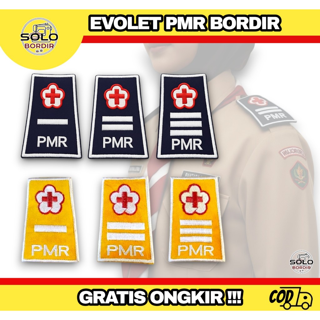 Evolet PMR bordir sepasang / TKU PMR bordir Sepasang evolet PMR bordir