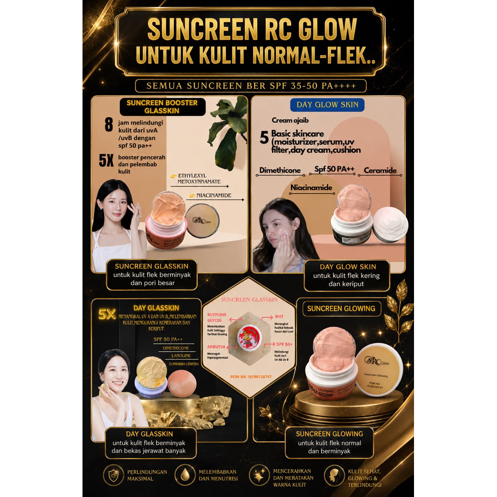 SUNCREEN GLOWING RC SKINCARE& SUNCREEN GLASSKIN RC SKINCARE