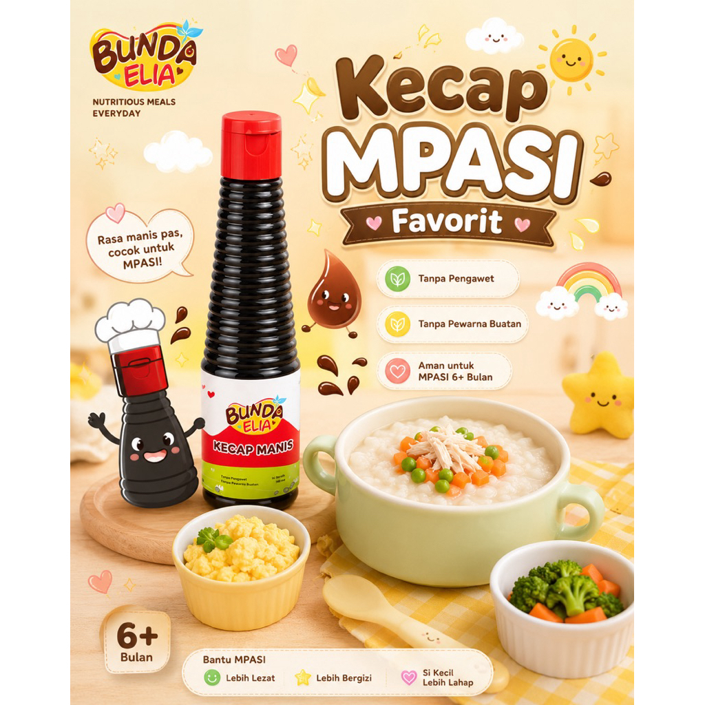 Bumbu Bunda Elia Kecap Manis Non MSG / Kecap MPASI / Kecap Anak / Kecap Bayi / Kecap Manis Halal