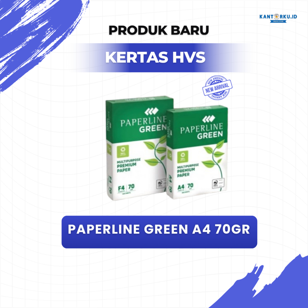 KERTAS HVS A4 70 GRAM PAPERLINE GREEN RECYCLE PAPER PRINT FOTOCOPY