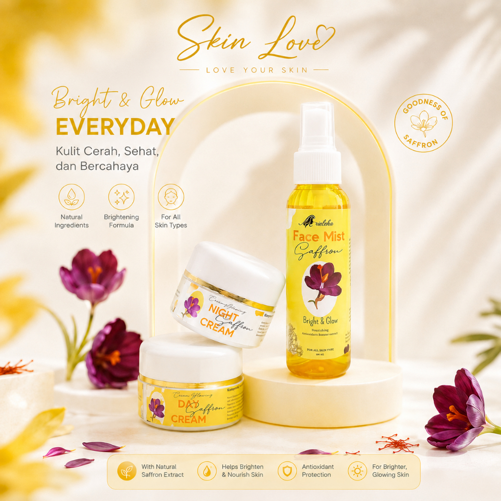 Day Cream & Night Cream Saffron - Face Mist Saffron 100ml - Melembabkan, Mencerahkan, Menenangkan Ku