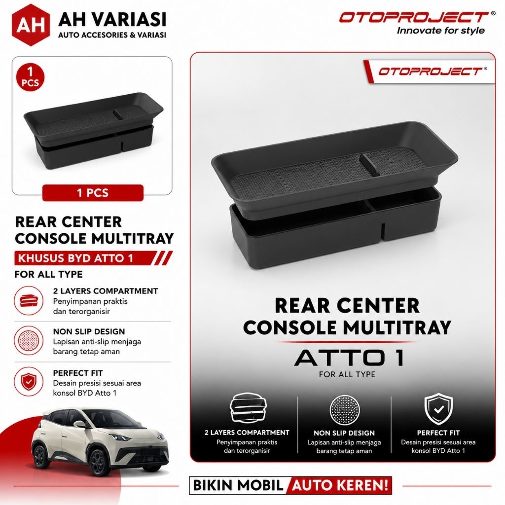 Rear Center Console Multitray ATTO 1 – Organizer  Belakang Mobil BYD ATTO 1