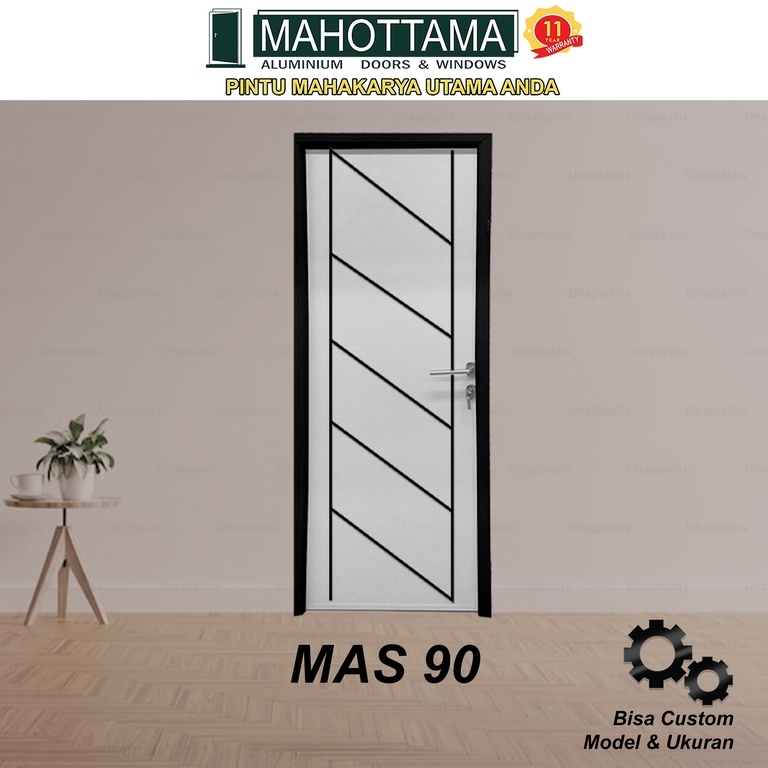 MAHOTTAMA MAS90 - Pintu Aluminium Rumah Utama Kamar Tidur / Mandi 80 x 200 Bisa Custom Ukuran Almuni