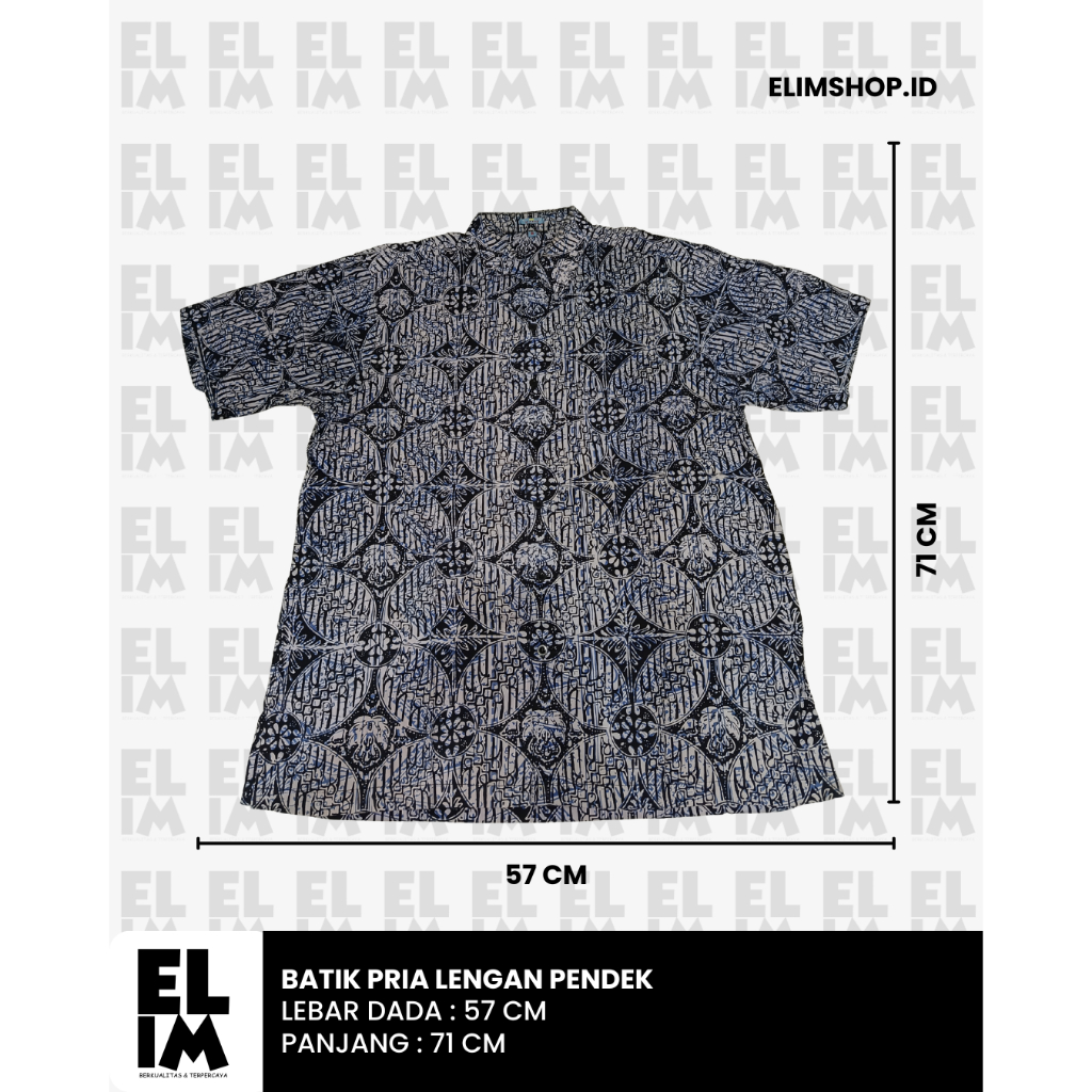 BATIK PRIA LENGAN PENDEK - BIRU
