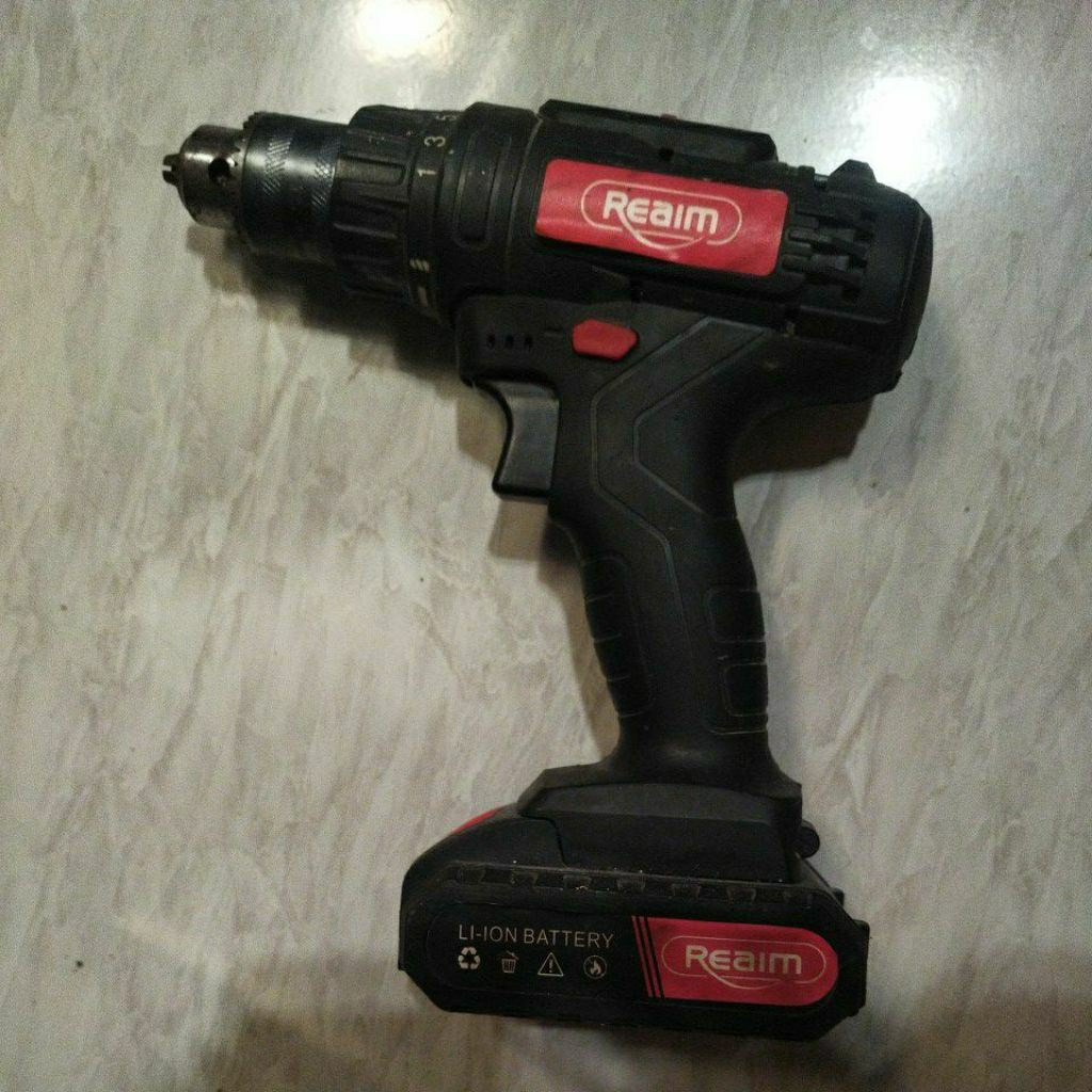 Mesin Bor Baterai Reaim 12v Cordless obeng drill koper second