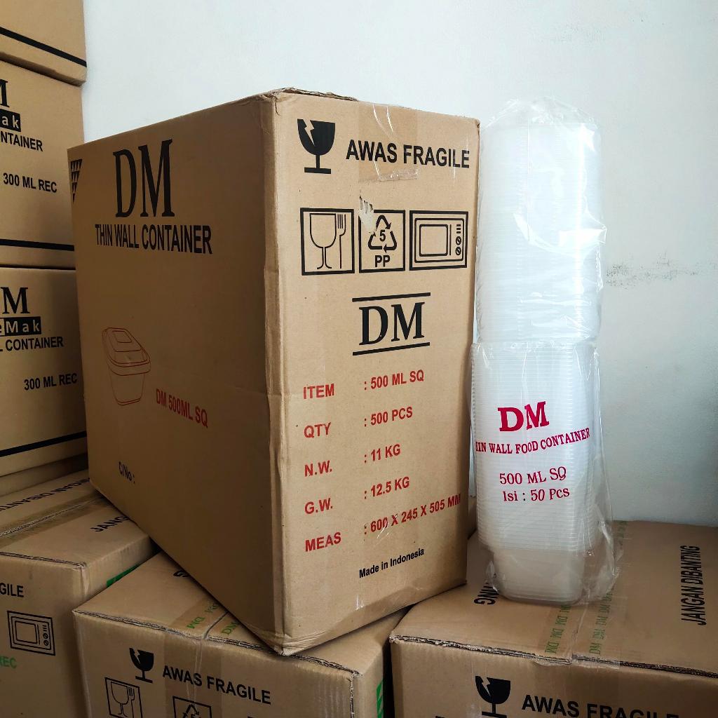 THINWALL DM SQUARE 500 ML SQ - PERSEGI TINGGI 500ML SQ - 500 SET / KARDUS