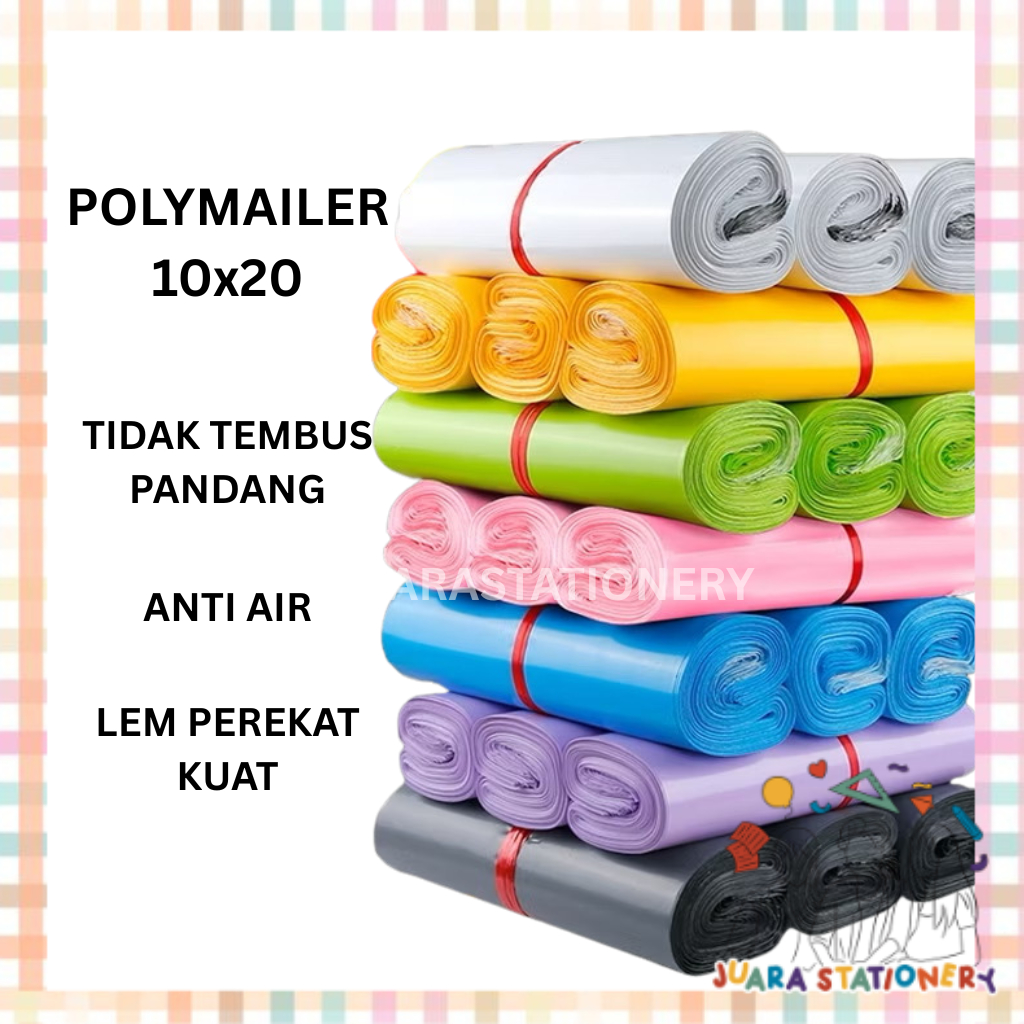 Polymailer 10x20 100 pcs Tebal Anti Sobek / Plastik Packing 10x20 Plastik Packing Kecil