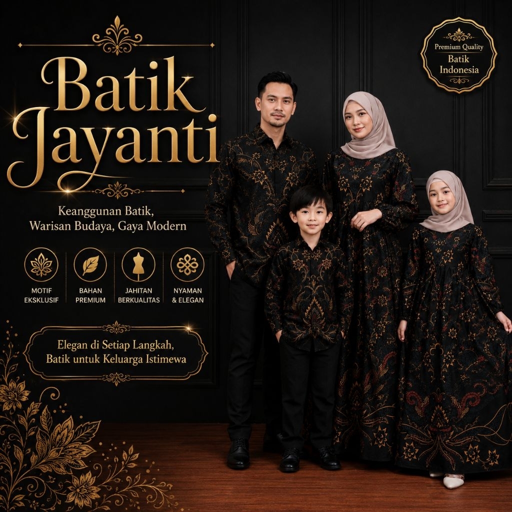 Baju Batik Couple Keluarga Kondangan | Batik Couple Keluarga Premium | Batik Sarimbit Ibu Ayah & Ana