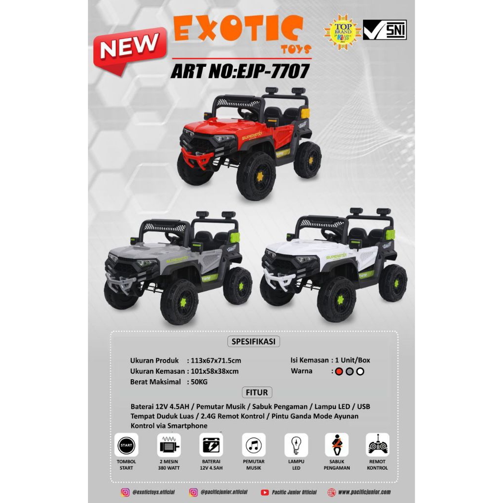 MOBIL AKI MAINAN ANAK EXOTIC EJP-7707 / EJP7707 / EJP 7707