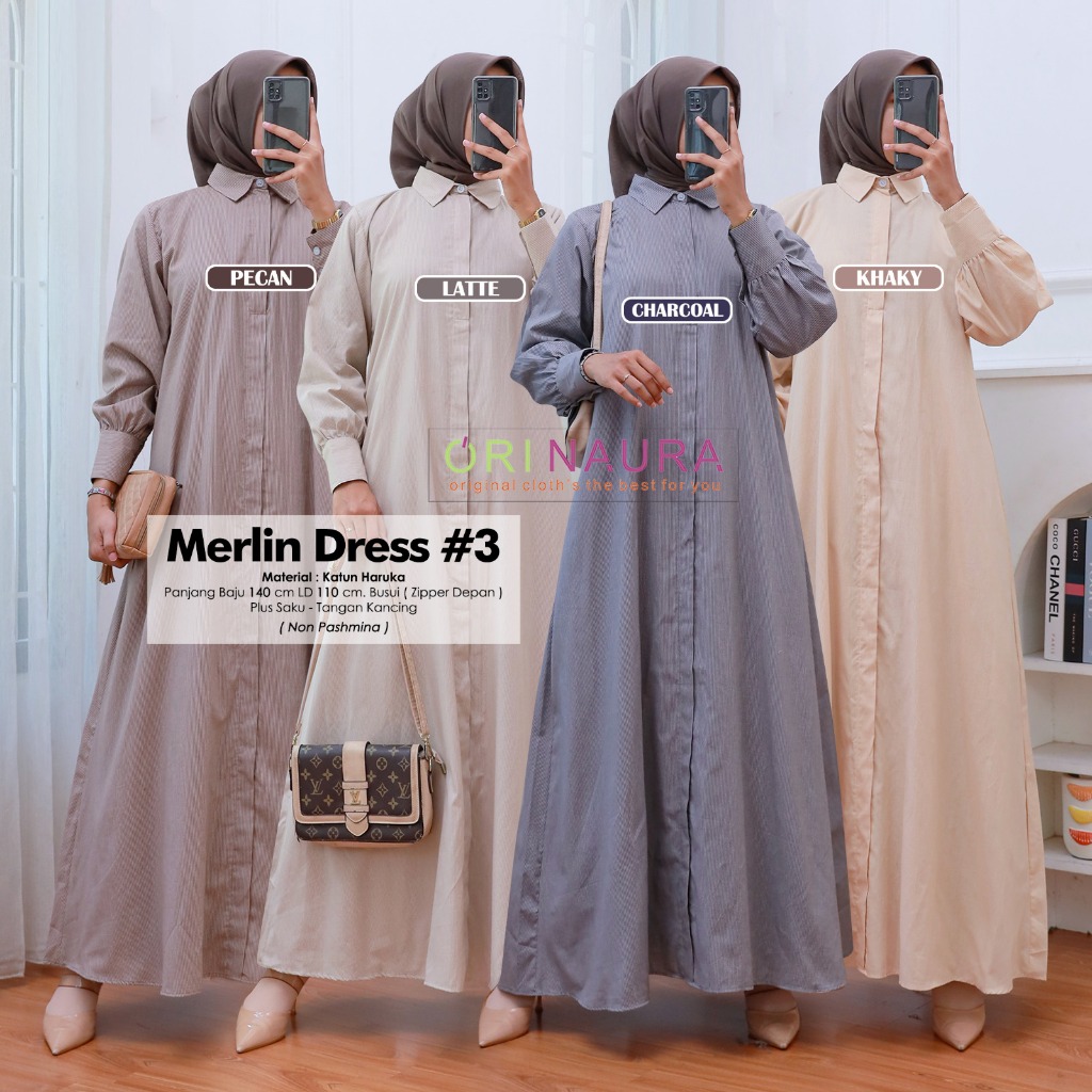 Gamis Salur Katun Haruka Merlin Dres Ori Naura