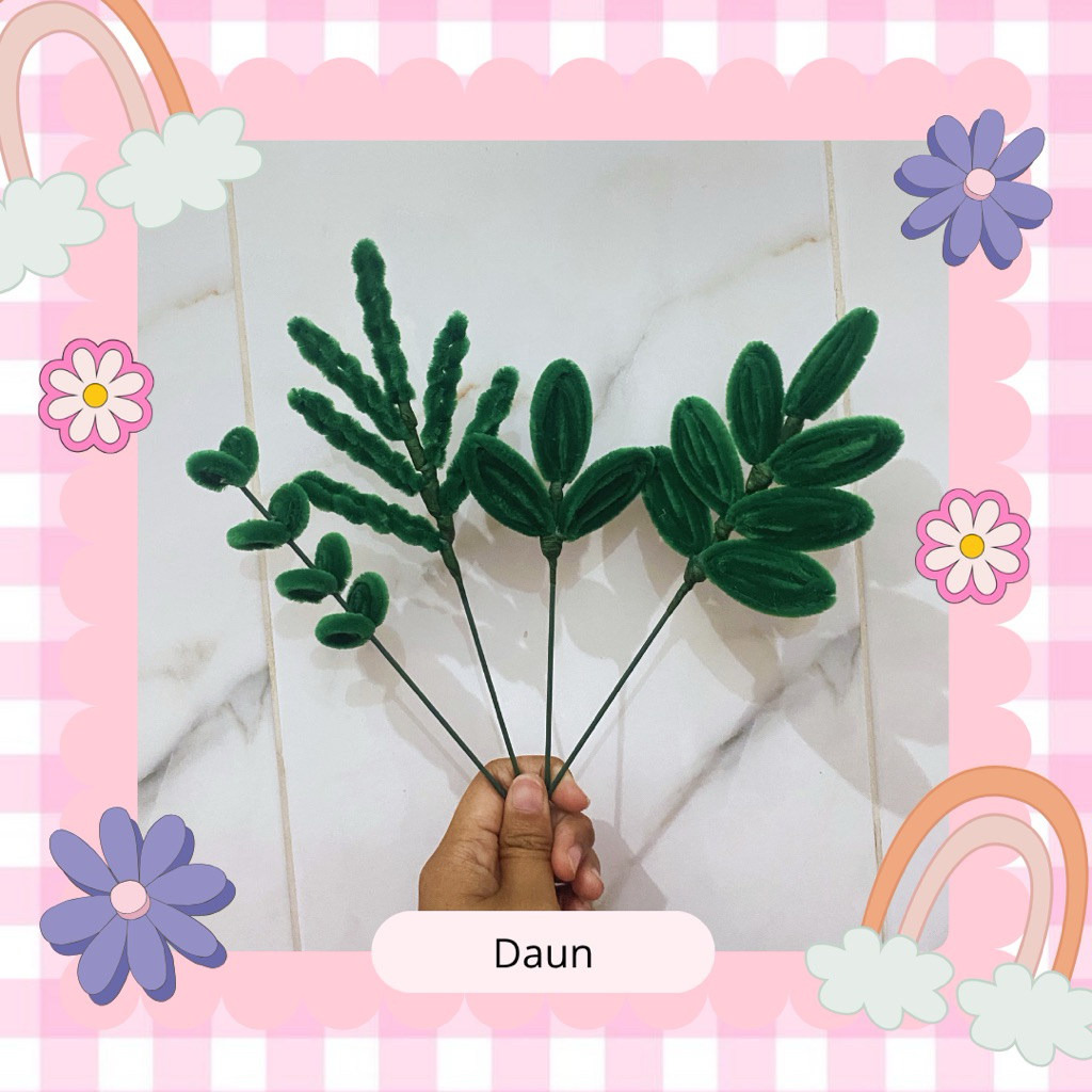 [[ DAUN ]] Kawat Bulu Satuan /  Bunga Kawat Bulu 1 Tangkai / Bunga Kawat Bulu Pertangkai / Pipe Clea
