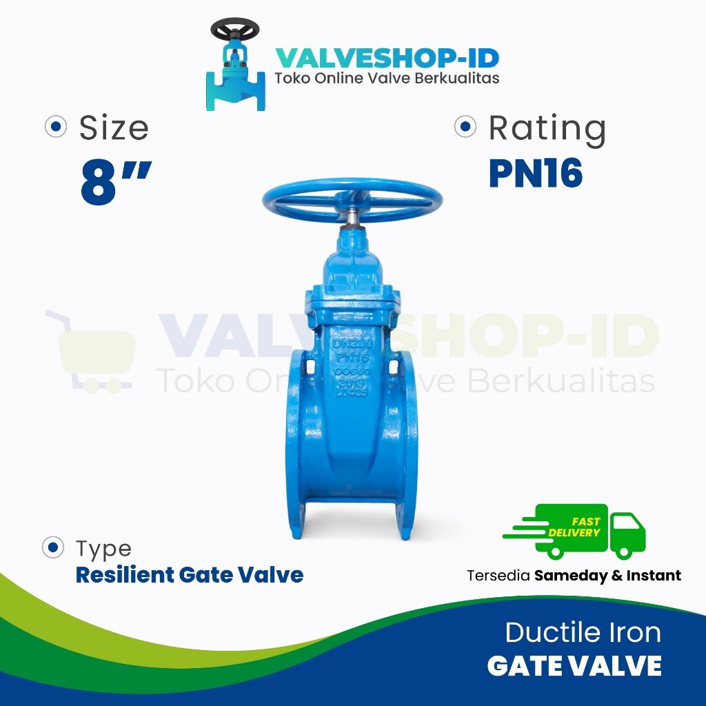 Resilient Gate Valve 8" Inch PN16 Ductile Iron