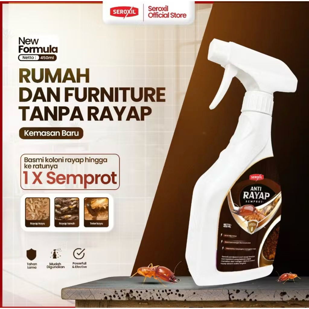SEROXIL ANTI RAYAP SPRAY (450 ml) semprotan anti rayap obat pembasmi rayap