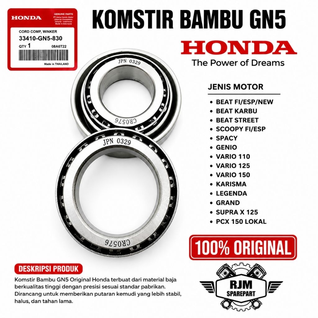 ORIGINAL KOMSTIR COMSTIR BAMBU GN5 BEAT FI ESP, BEAT KARBU,VARIO 110,VARIO 125 150,SCOOPY FI,GENIO, 