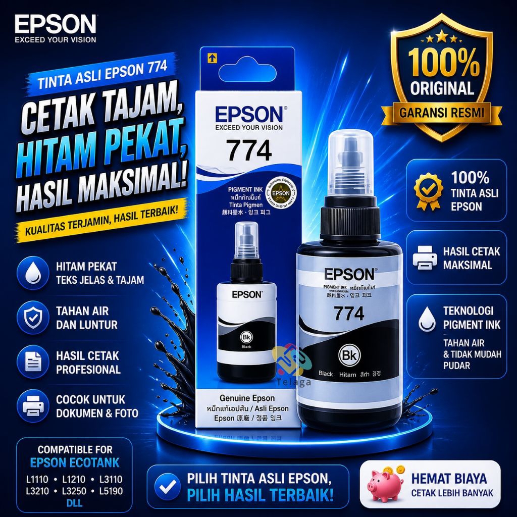 TINTA EPSON 774 FOR PRINTER M100 M200 L1455 ORIGINAL