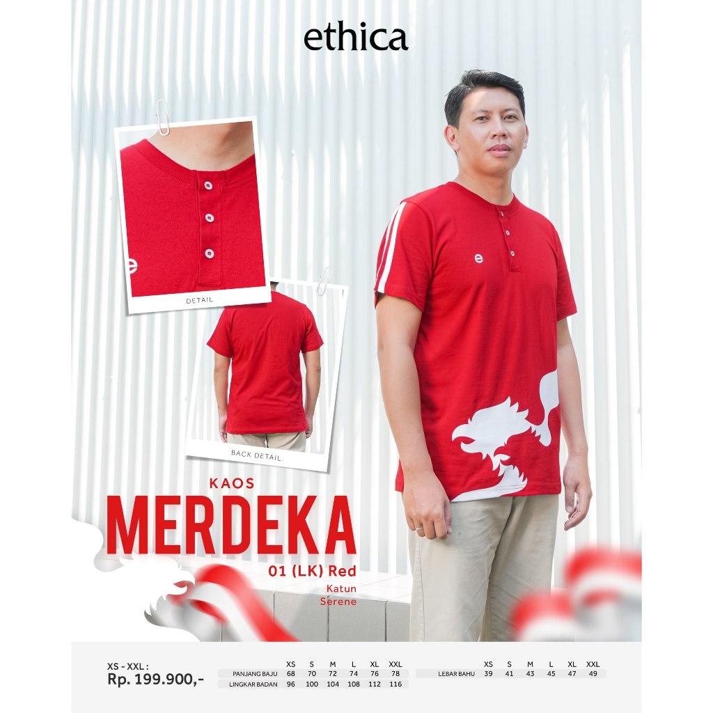 ETHICA KAOS MERDEKA 01 | Baju Merah Putih Agustusan ORI ETHICA