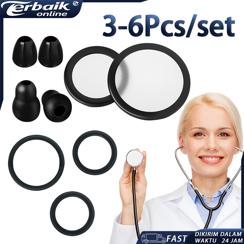 3 atau 6pcs/set Paket Membran, Ring, Stetoskop Sparepart Eartip
