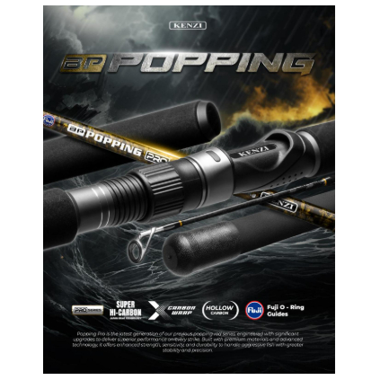Joran KENZI POPPING PRO 802 240cm Fuji Guides Full X-Warp Carbon - PE 3-5