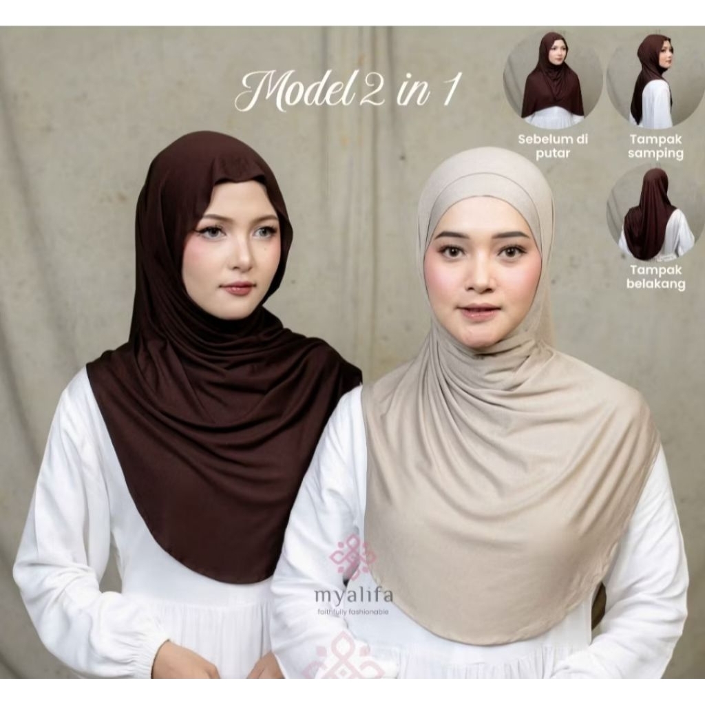 Hijab Instan Hanna Plus Inner 2in1 - Desain Stylish, Bahan Lembut, Nyaman Dipakai