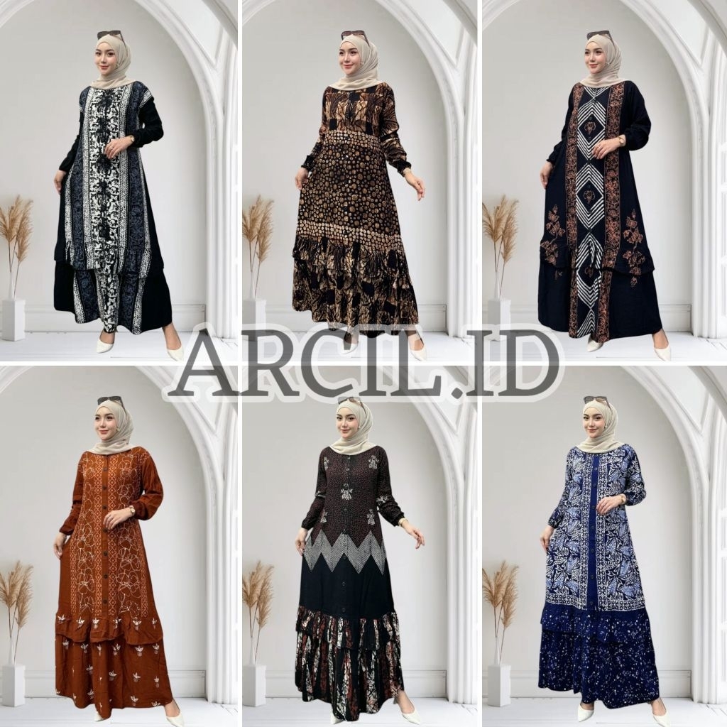 Gamis Twill Ori Pekalongan Gamis Twill Cap Pekalongan Gamis Twill Rempal Tumpuk Busui