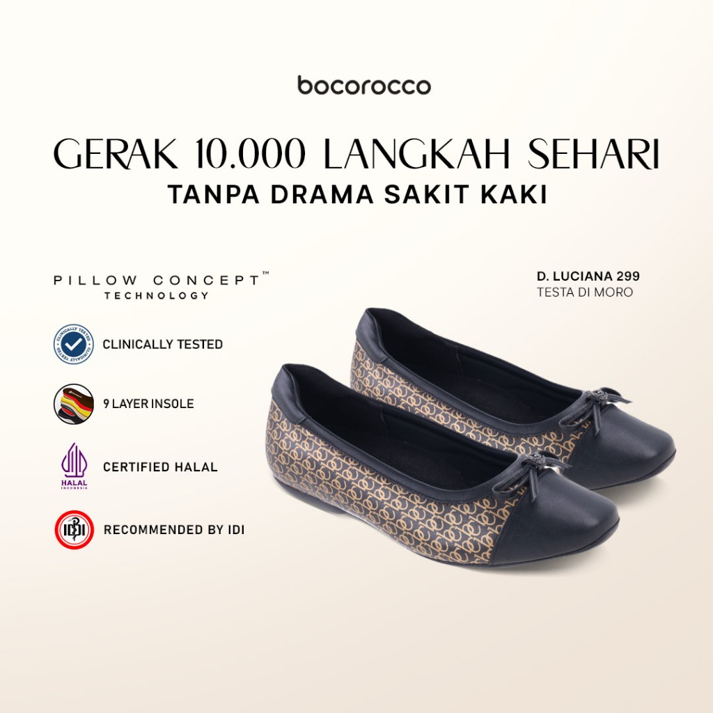 Bocorocco D. Luciana 299 Brown TDM - Sepatu Flat Wanita Kulit Asli