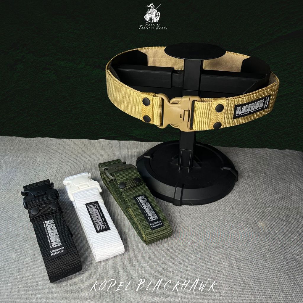Kopel Black hawk Sabuk warbelt TNI BRIMOB POLRI hitam hijau cream putih